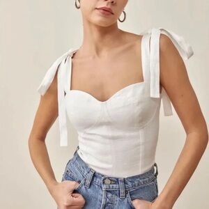 Reformation Jaxon Linen Top - Size 8 NWOT